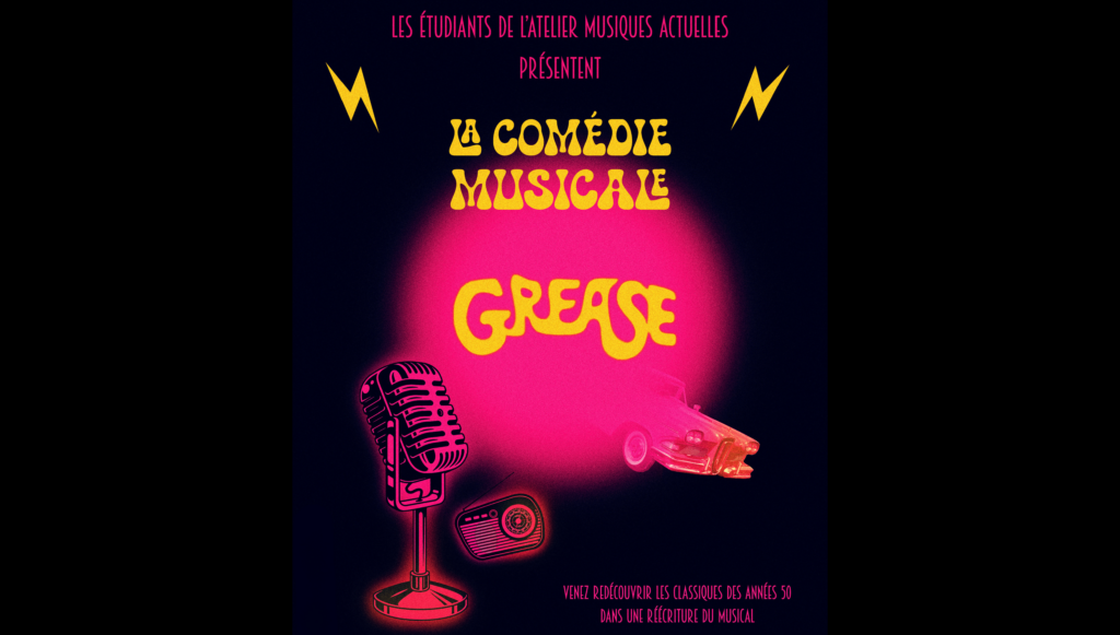 affiche Grease (297 x 420 mm) (1350 x 766 mm)